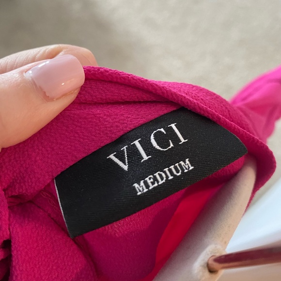 Vici Magenta Flirty Mini Dress - Picture 3 of 8